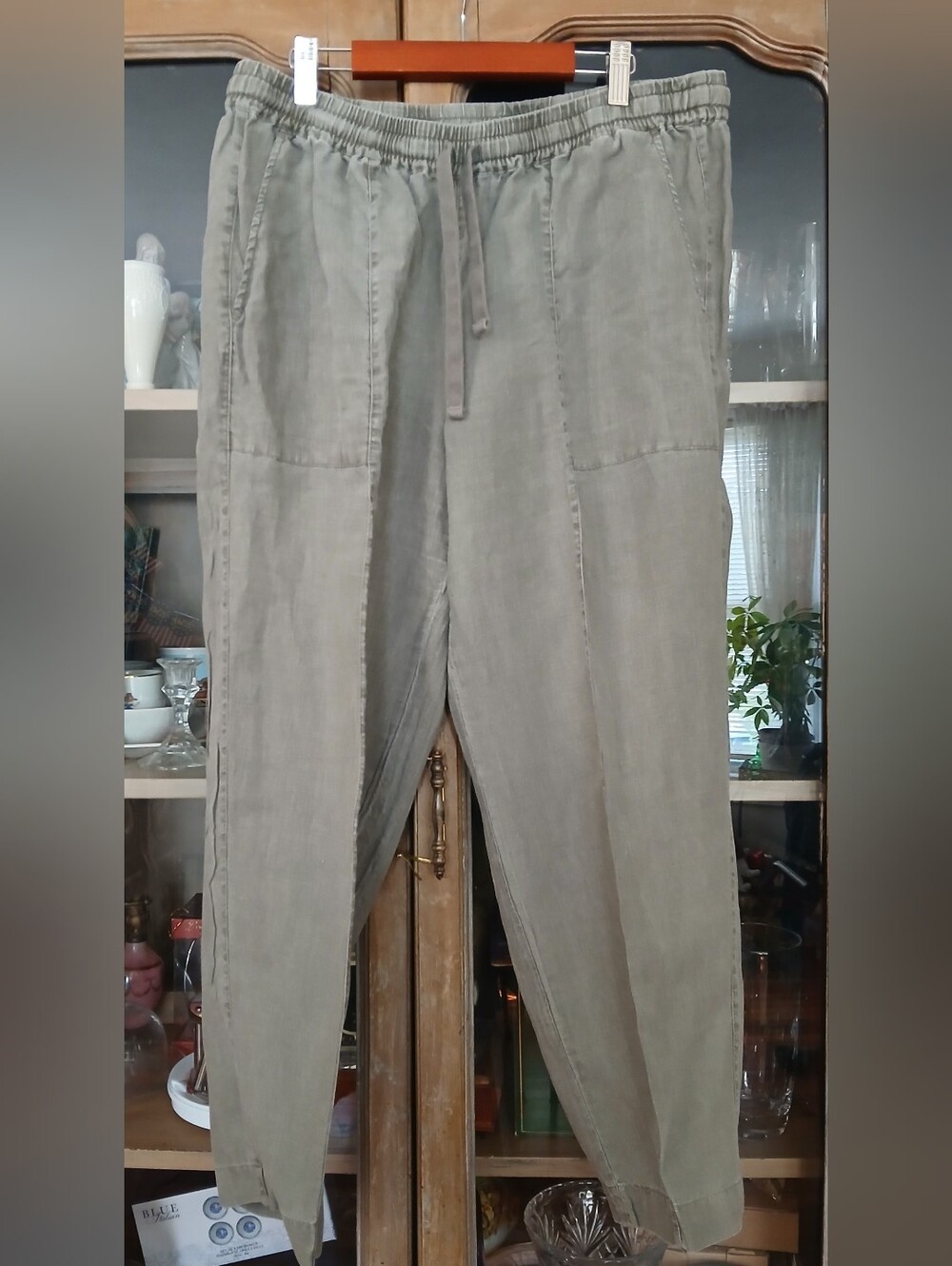 Roots Green 100% Linen Pants - l